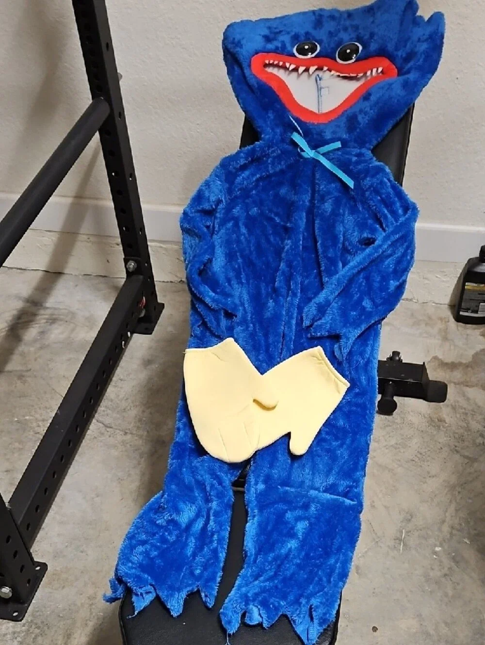 Huggy Wuggy Kids Blue Hooded Jumpsuit Costume